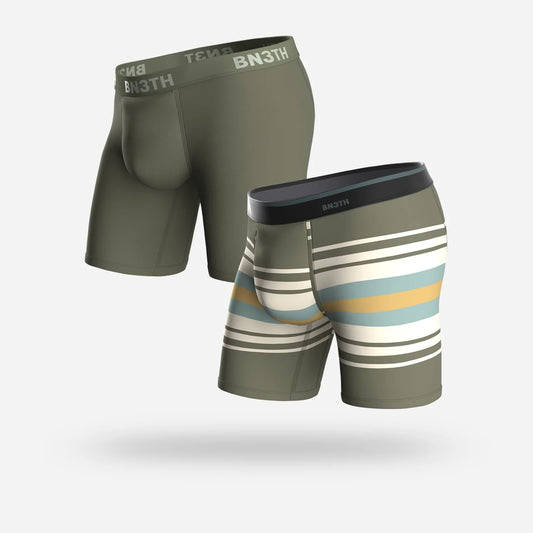 BN3TH Classic 6.5" Boxer Brief 2 Pack - Pine/Sunday Stripe Pine