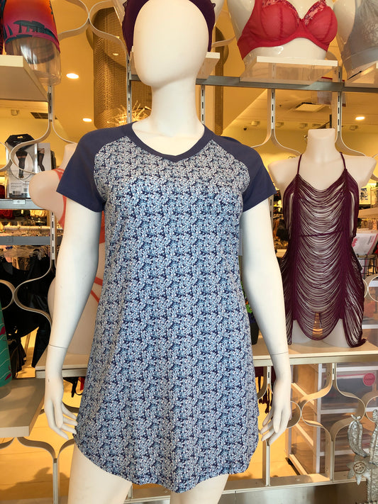 V-Neck Sleepshirt M318204 - Blue Floral
