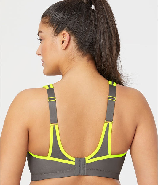 1066 (SC) Medium Support Wireless Camisole Sport Bra - Grey/Yellow