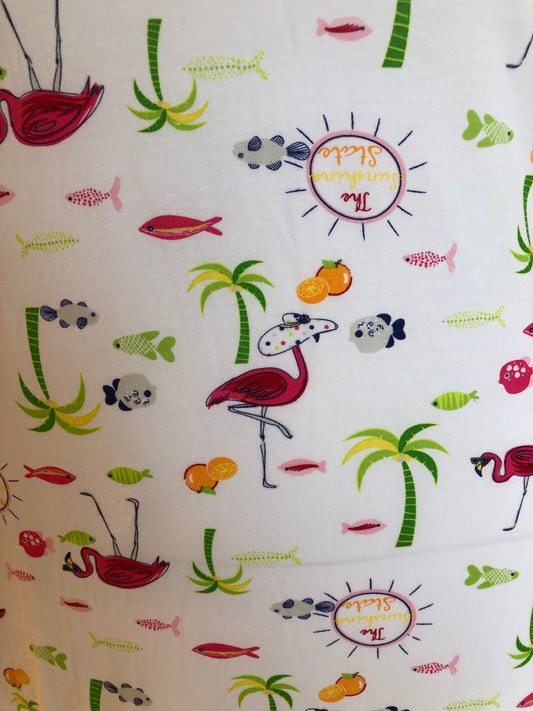 Cool Cool Kitty Tank Sleepshirt C319106 - Palm Flamingo