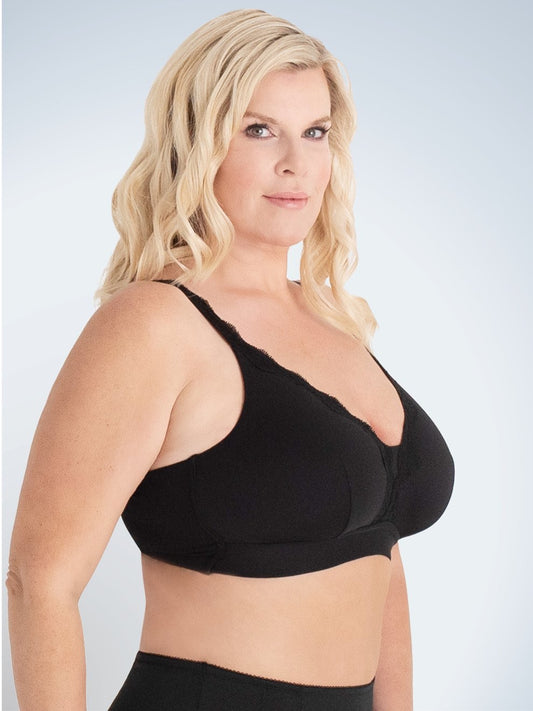 Lucille - Lace Trim Comfort Bralette 5072 - Black