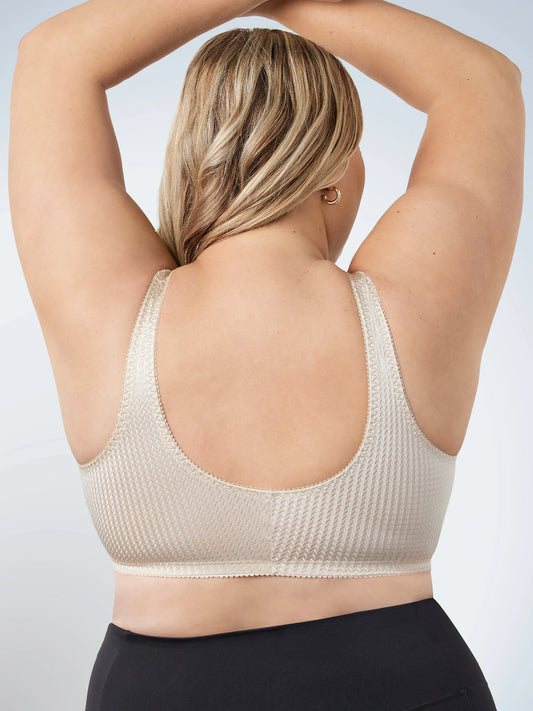 Marlene - Zig-Zag Weave Front Close Leisure Bra 151 - Beige