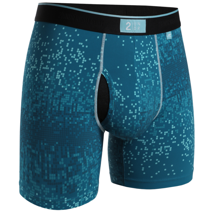 2UNDR 6" Night Shift Boxer Brief - Blue Pix