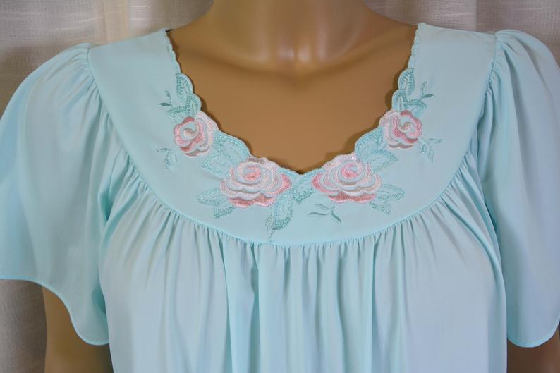 Short Flutter Sleeve Nightgown 36280 - Seafoam