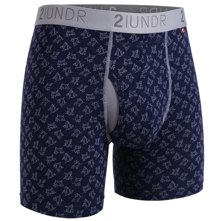 2UNDR 2PACK 6" Swing Shift Boxer Brief - Grey Blue/Sharks