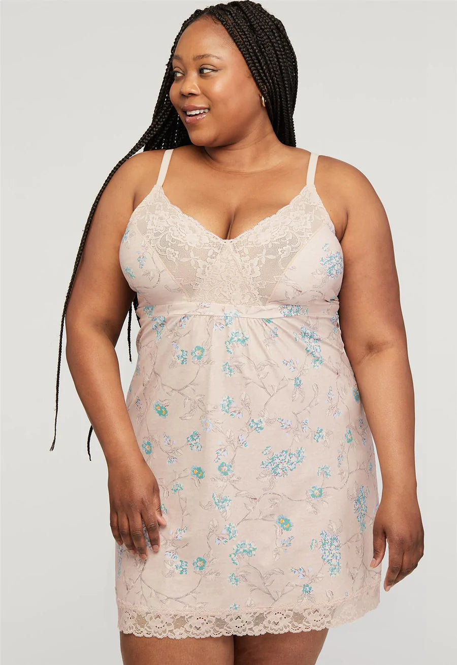 Bust Support 34" Chemise 9394 - Floral Tea