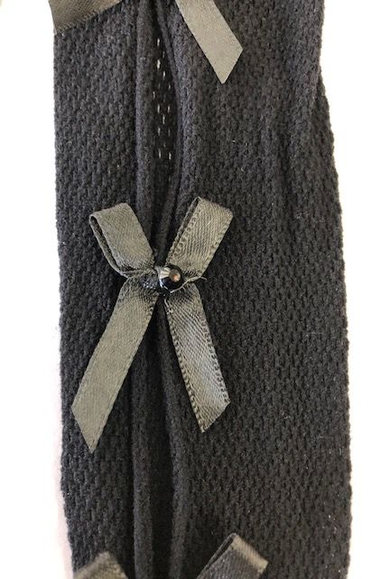 Cutout Bow Fishnet Pantyhose DG0528  - Black