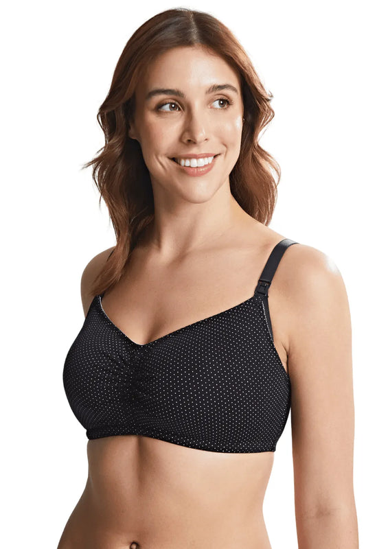 Blossom Wireless Nursing Bra 1018 1429 - Black/White Dots