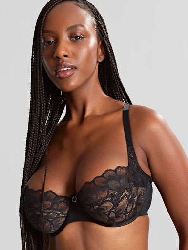 Allure Demi Balcony Bra 10761 - Black/Latte