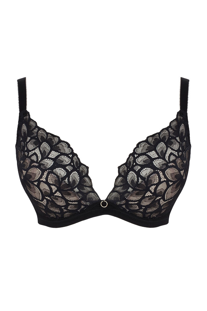 Allure Demi Plunge Bra 10763 - Black/Latte