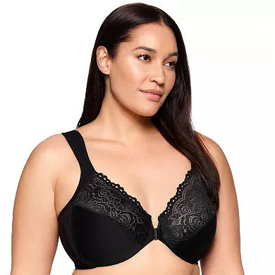 1255 Front Close Posture Back Wonderwire Bra - Black
