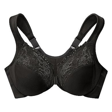 1255 Front Close Posture Back Wonderwire Bra - Black