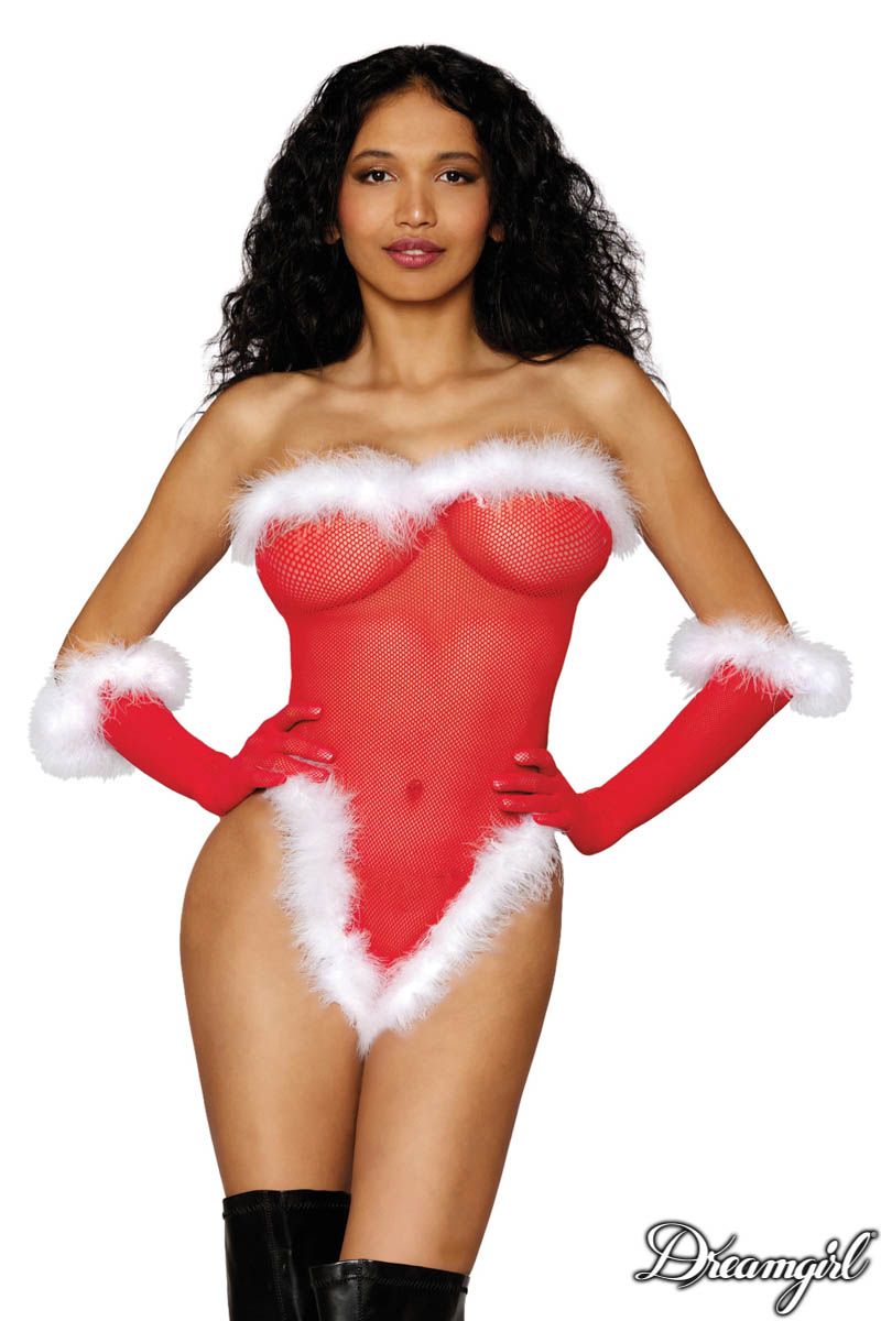 Santa Teddy and Gloves DG12674 - Red