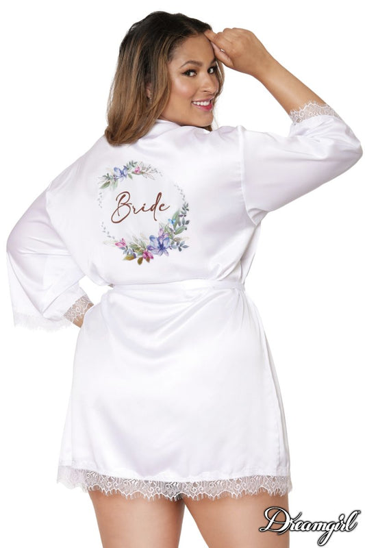 Bride Satin Robe 12909 - White