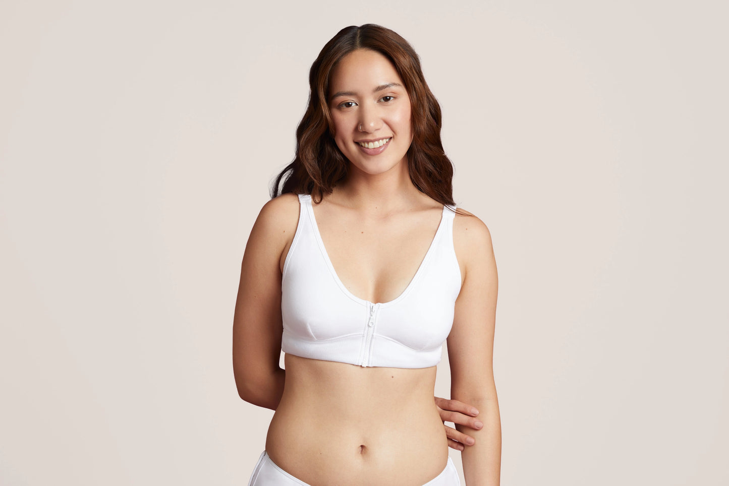 95% Cotton Wireless Front Close Zipper Bra