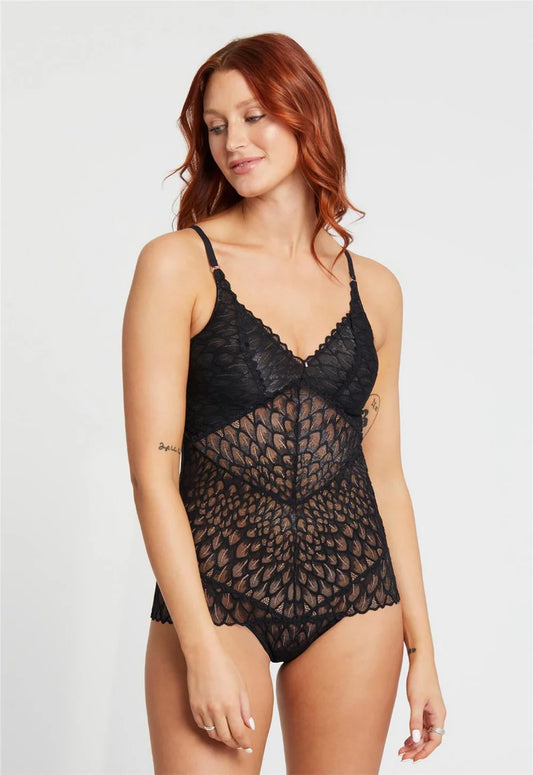 Lacy Bodysuit Teddy 9307 - Black