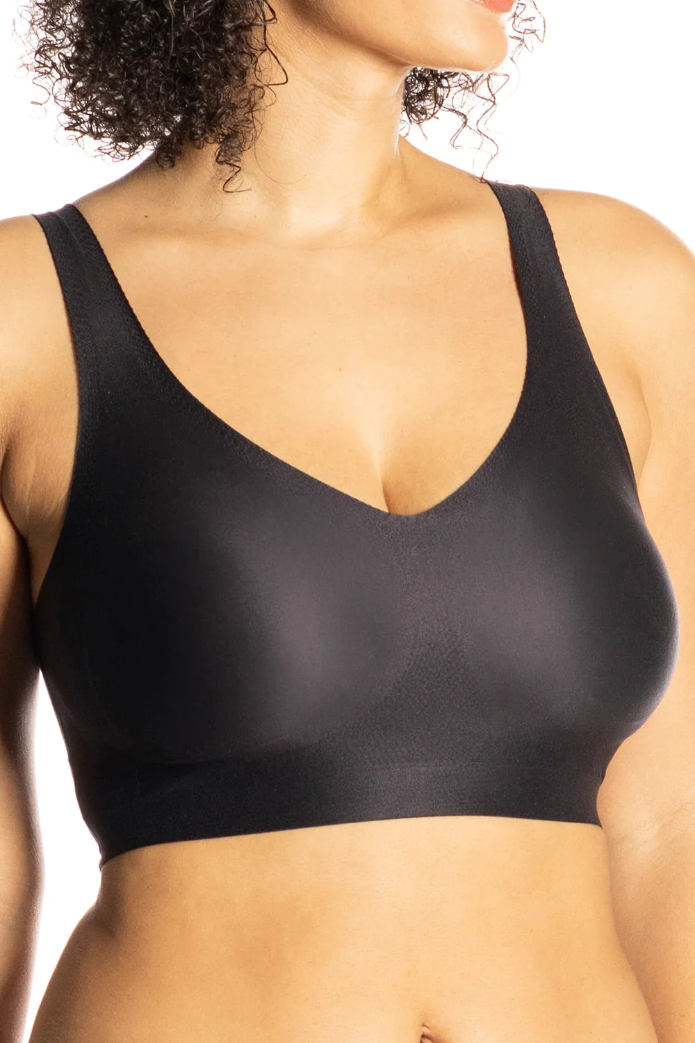 Brushed V-neck Wireless Bra 1681 - Black