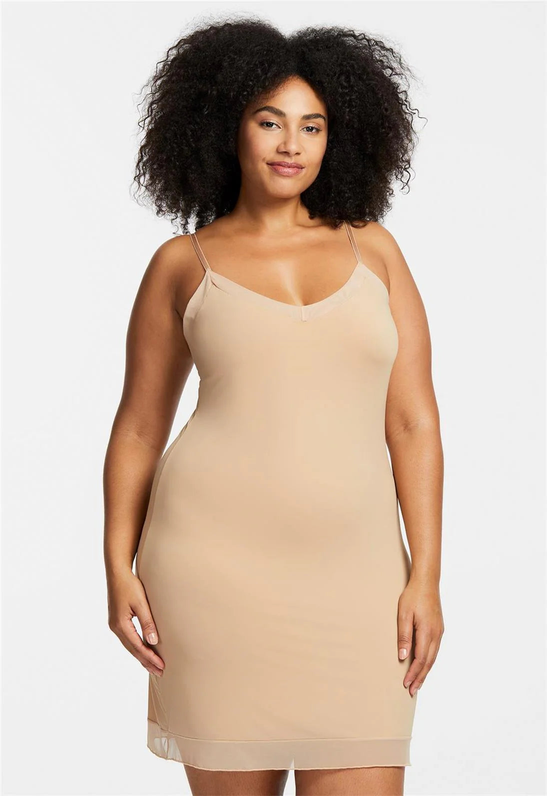 Round Neck Mid-thigh Slip 9501 - Sand