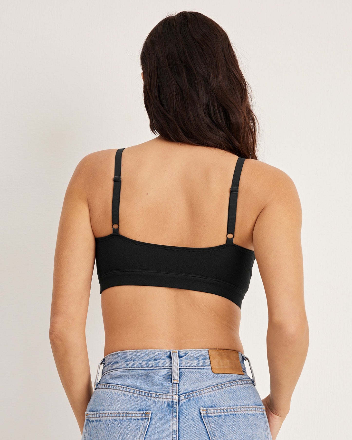 Organic Cotton Logo Wireless Triangle Bralette 20285 006 - Black