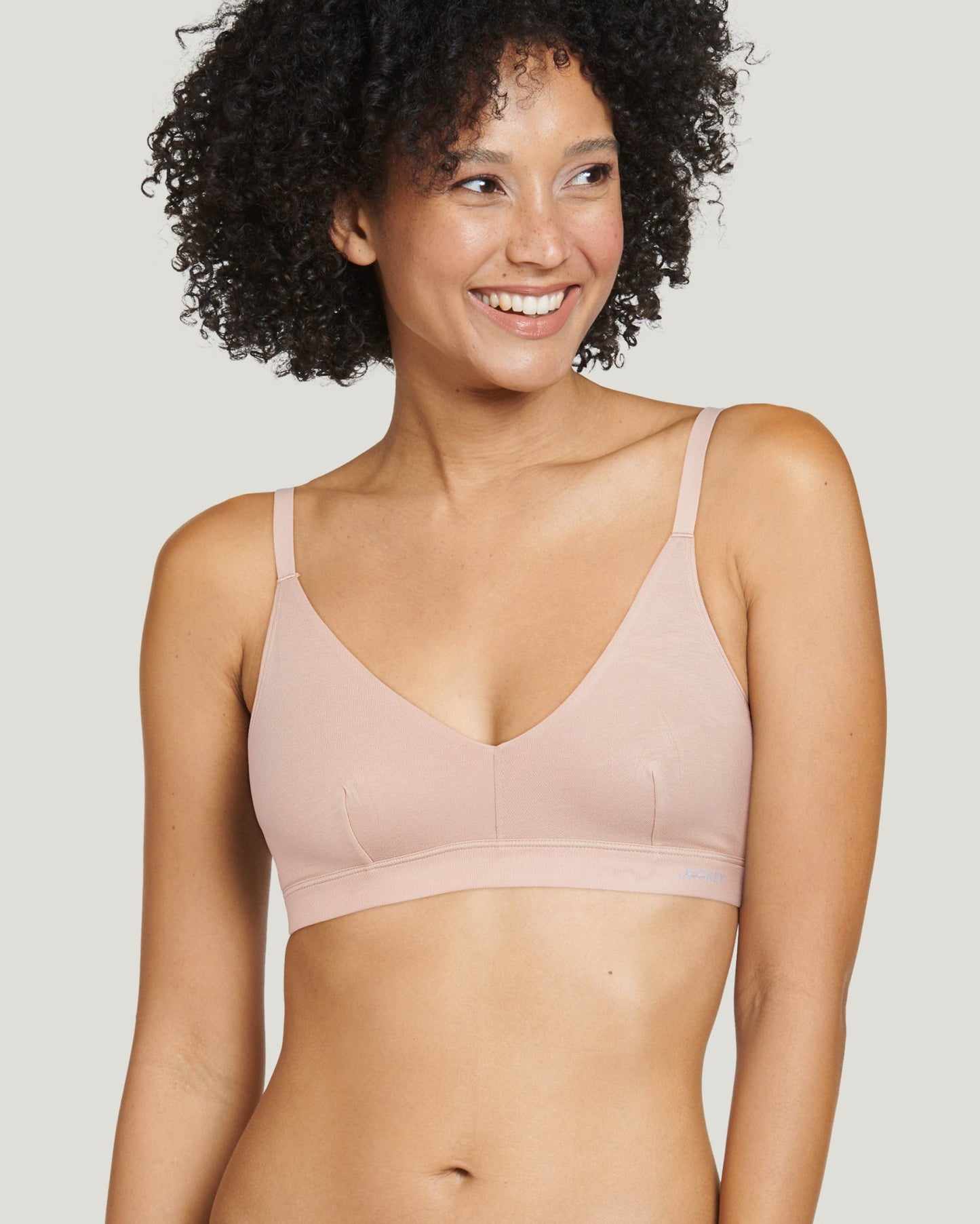 Organic Cotton Logo Wireless Triangle Bralette 20285 274 - Light