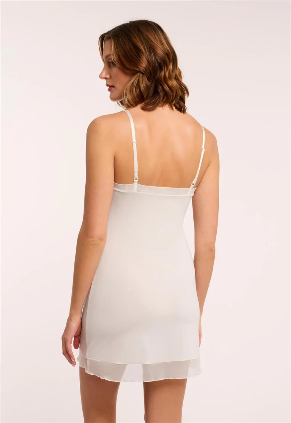 Round Neck Mid-thigh Slip 9501 - Pearl