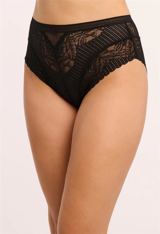Temptation High Waist Brief 9594 - Black/Sand