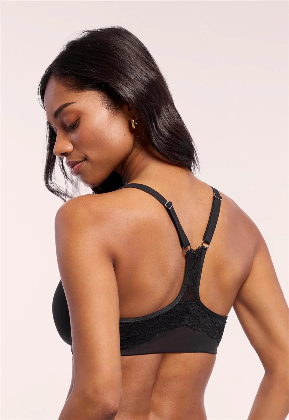 Racerback Front Close Plunge T-shirt Bra 9331 - Black