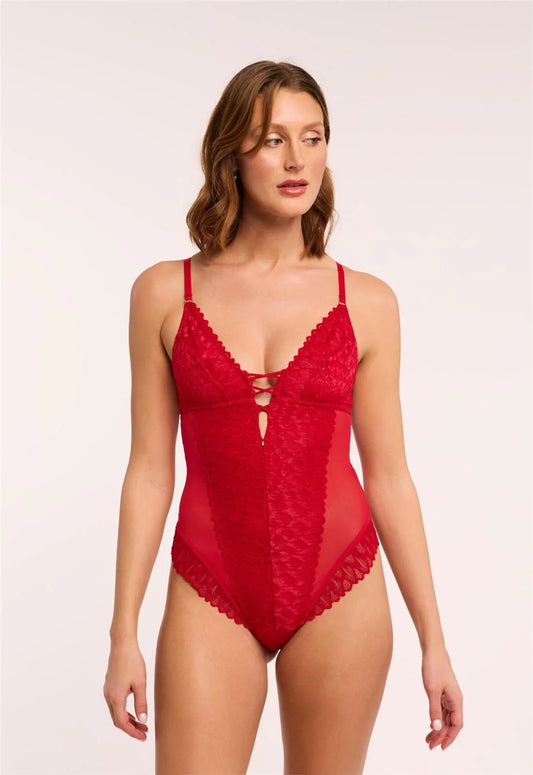 Lacy Teddy Bodysuit Teddy 9346 - Red