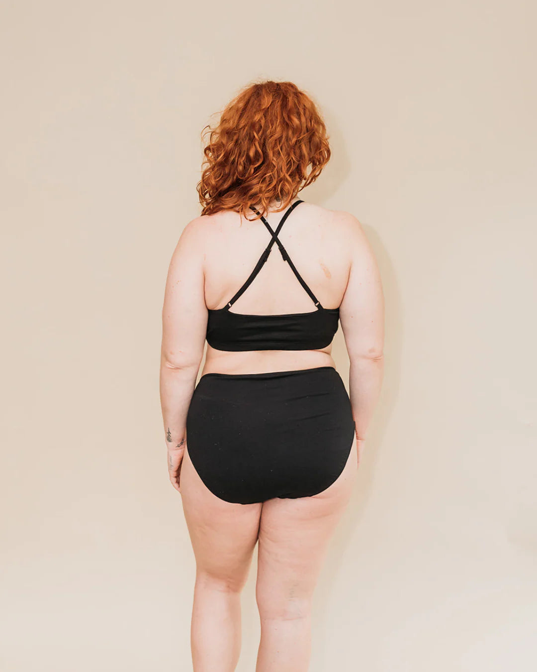 Women's Criss-Cross Bralette 100% Organic Cotton - Black