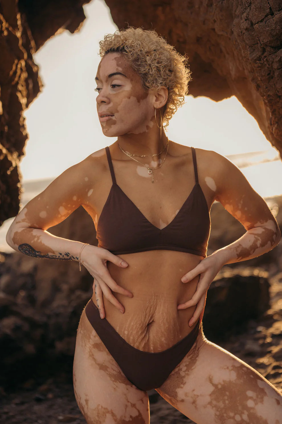 Wireless Triangle Bralette - Brown