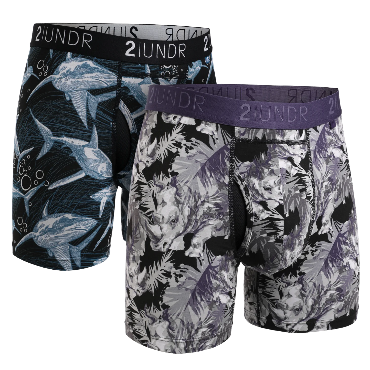 2UNDR 2PACK 6" Swing Shift Boxer Brief - Great White/Rhino