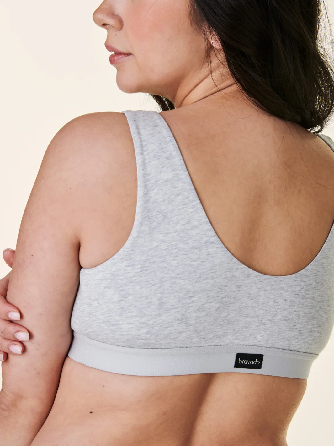 Cotton (X) Sleep Bra 12017BA - Grey Heather
