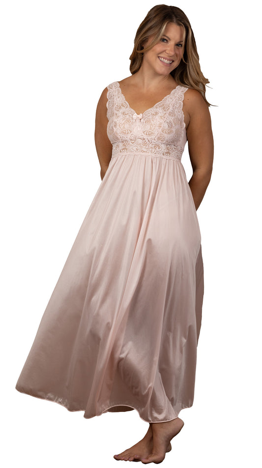 53" Lace Bodice Nightgown 30737 - Blush