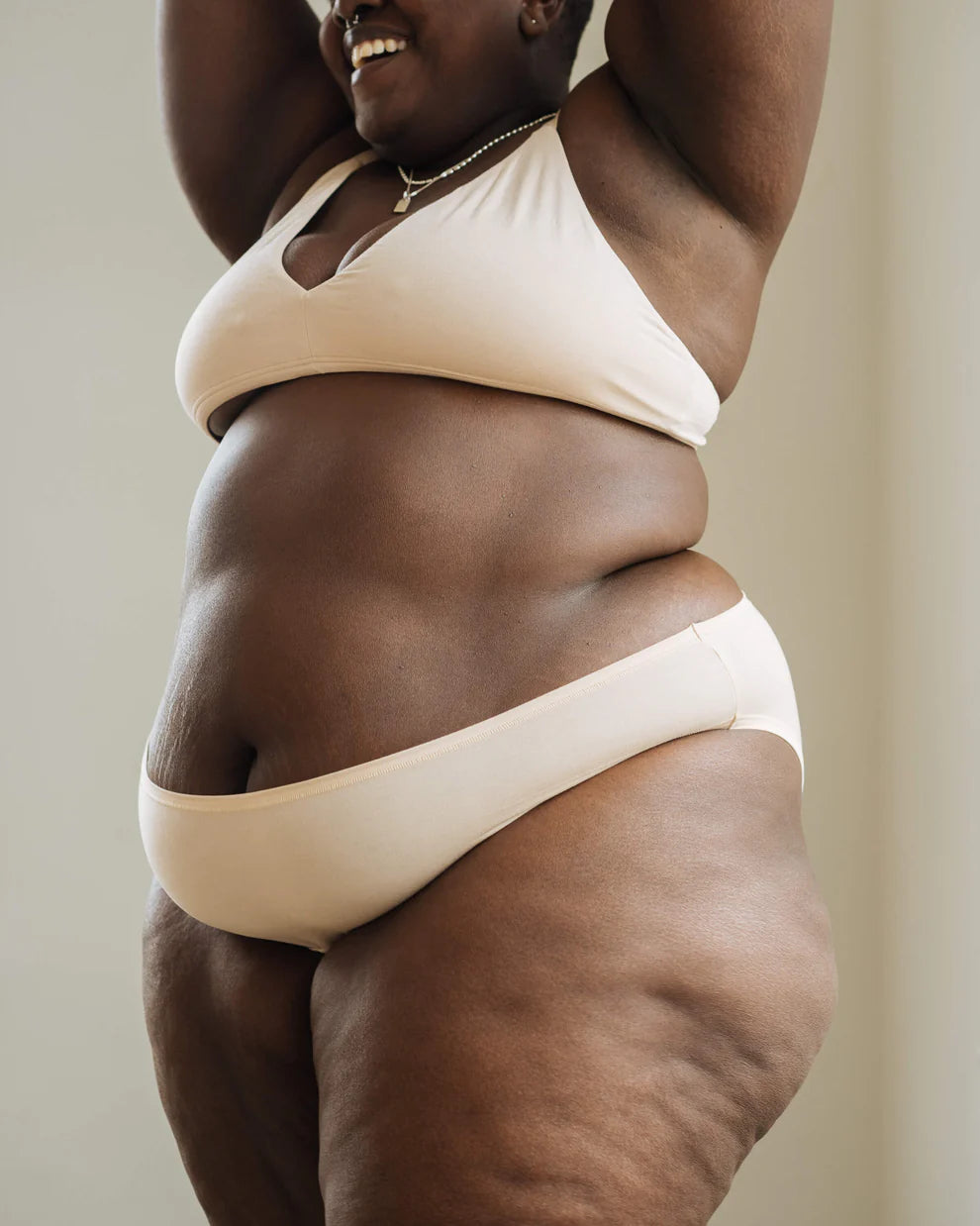 High Rise Bikini Panty - Beige