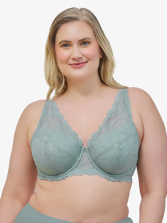 5944 Willow Lace Plunge Bra - Slate