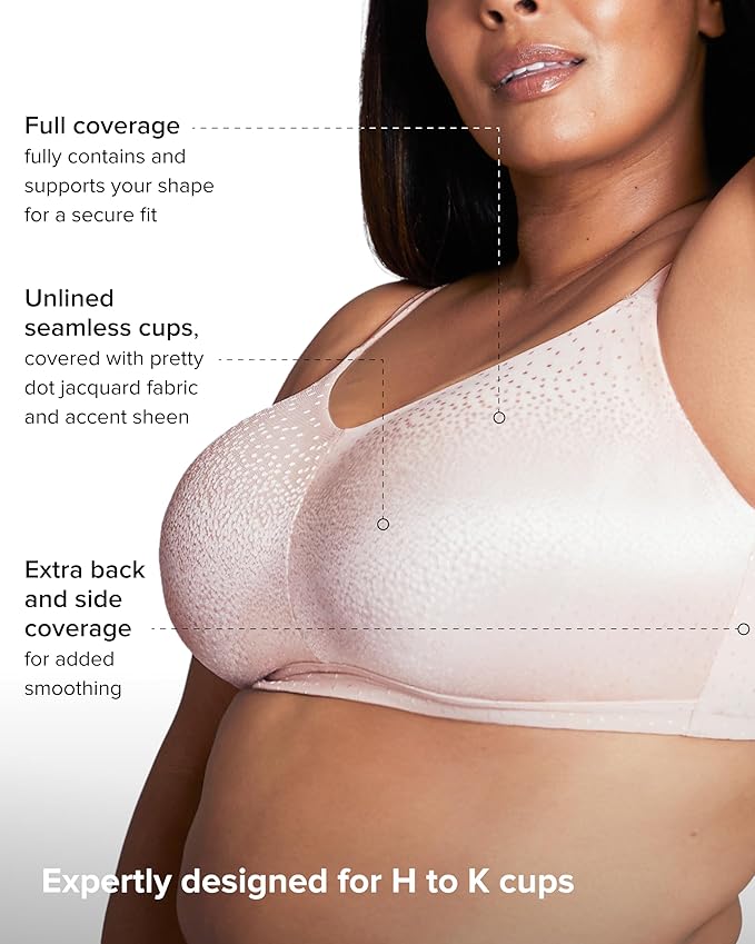 Back Appeal Full Coverage Wireless T-shirt Bra 852403 253 - Rose Dust
