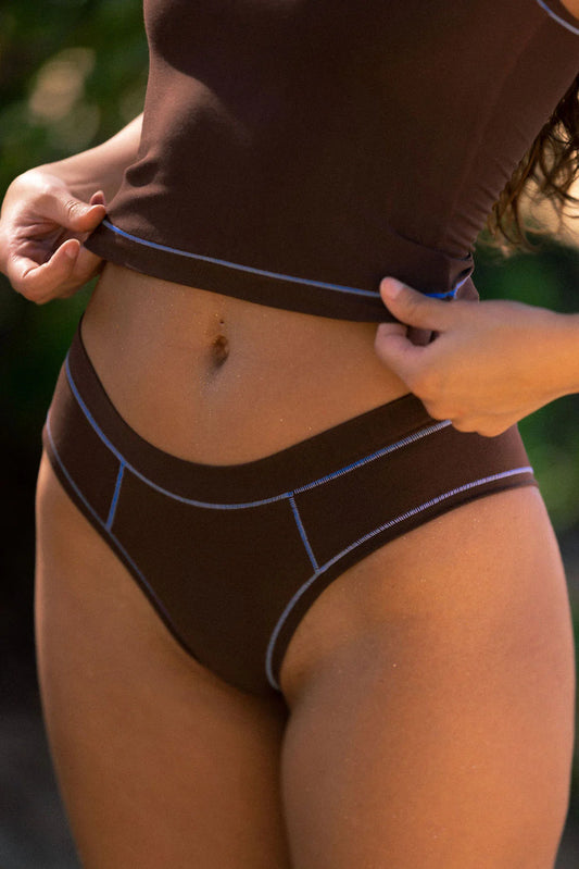 Cheeky (SC) Brief - Brown / Sky Blue