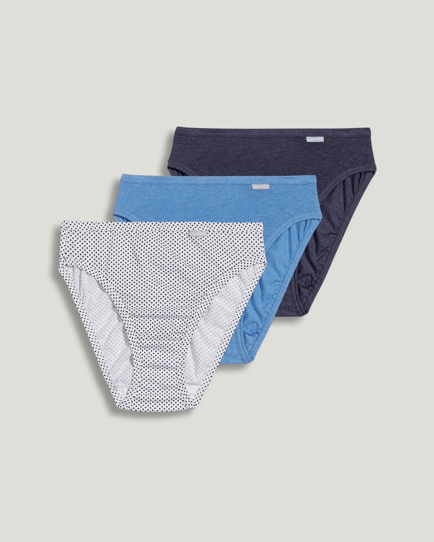 100% Cotton Elance French Cut Brief - 3 Pack 7461/7467 976 - Deep Blue Heather/Deep Blue Dot/Sea Blue Heather