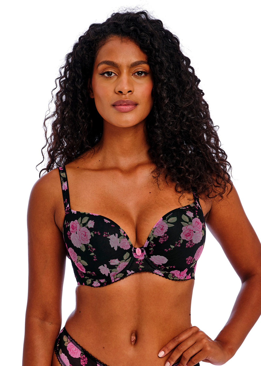 Rose Blossom Plunge T-shirt Bra AA402431 BKR - Black Rose