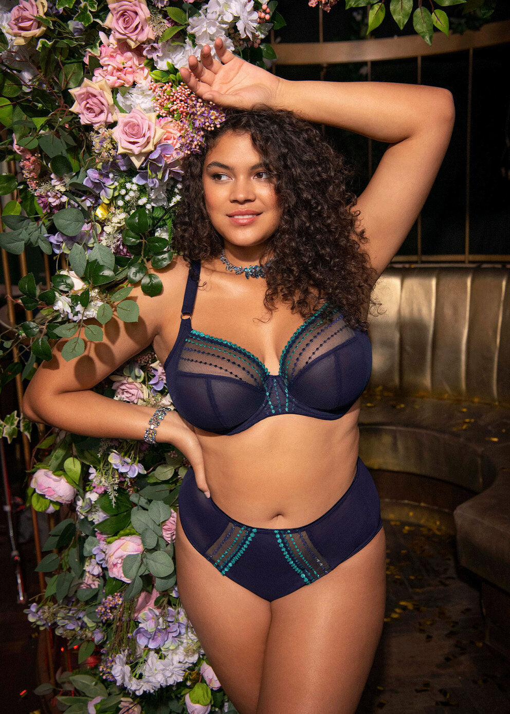 Sachi Black Butterfly Plunge Bra from Elomi