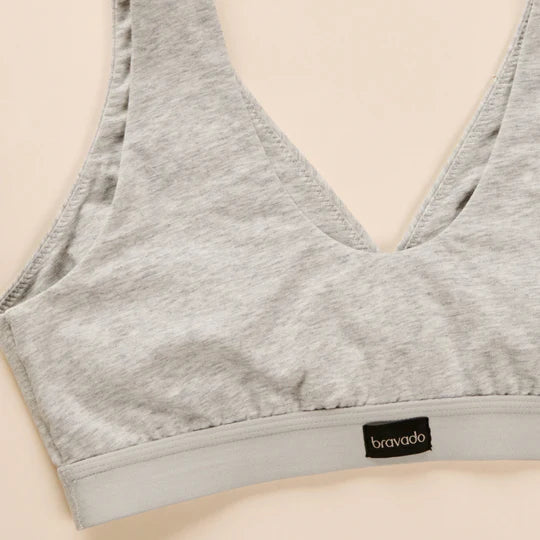 Cotton (X) Sleep Bra 12017BA - Grey Heather