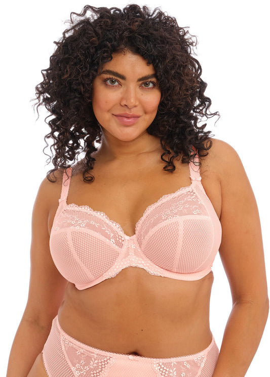 Charley Stretch Lace Underwire Plunge Bra EL4382 BAK - Ballet Pink