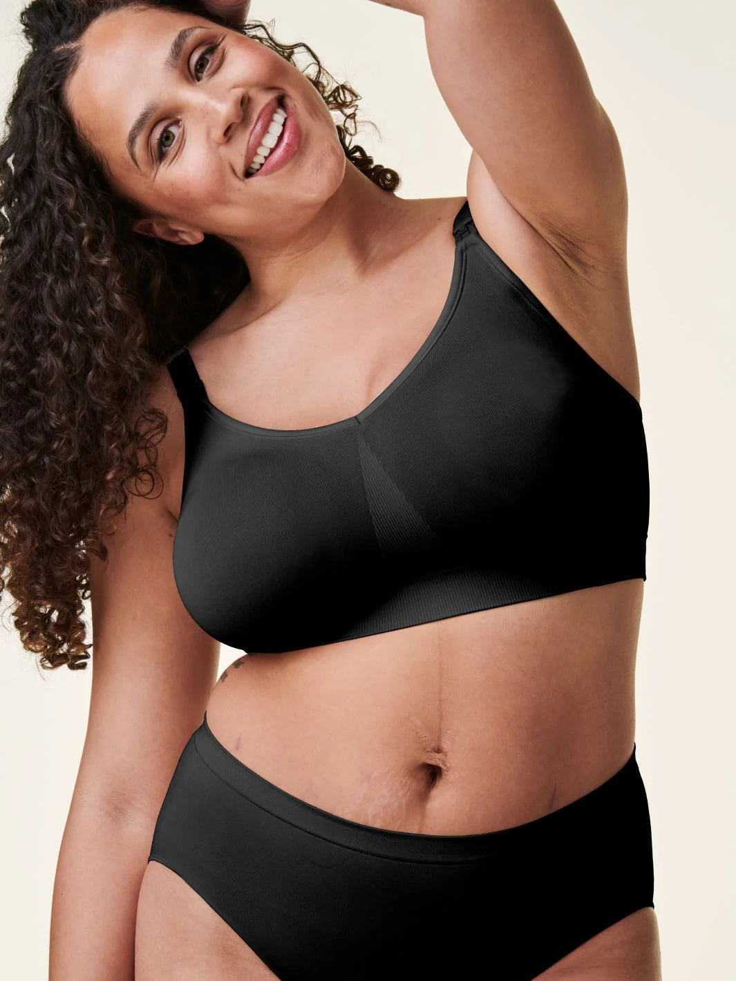 Body Silk Seamless Wireless T-shirt Nursing Bra 1401 - Black