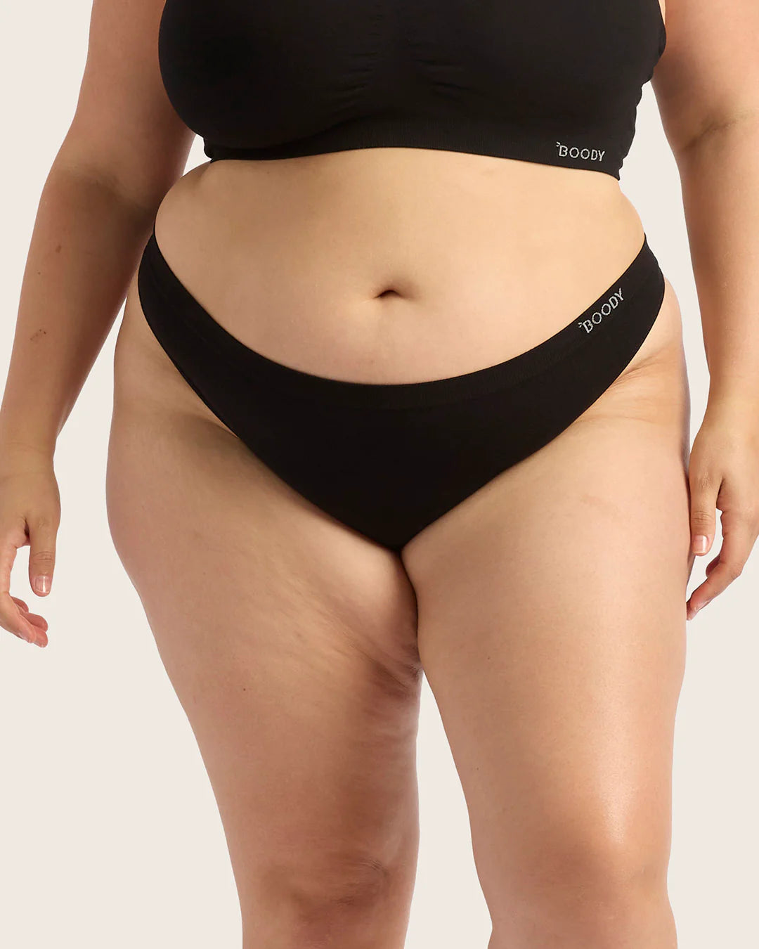 Boody Bamboo Seamfree Thong - Black