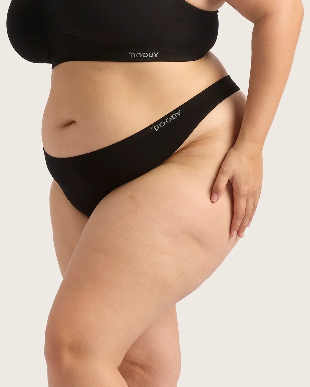 Boody Bamboo Seamfree Thong - Black