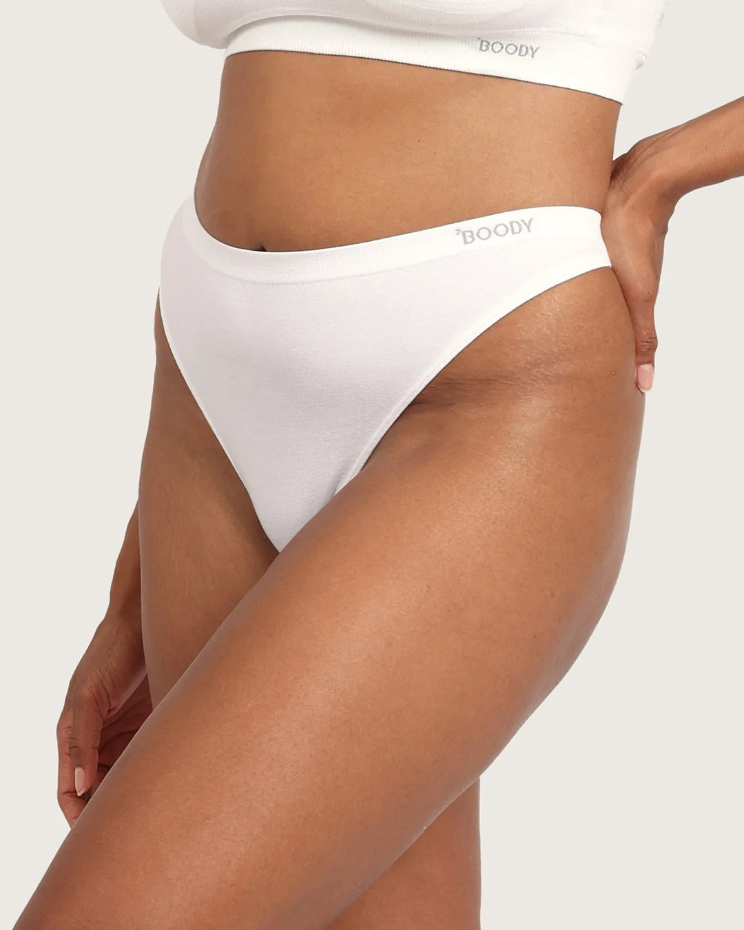 Boody Bamboo Seamfree Thong - White