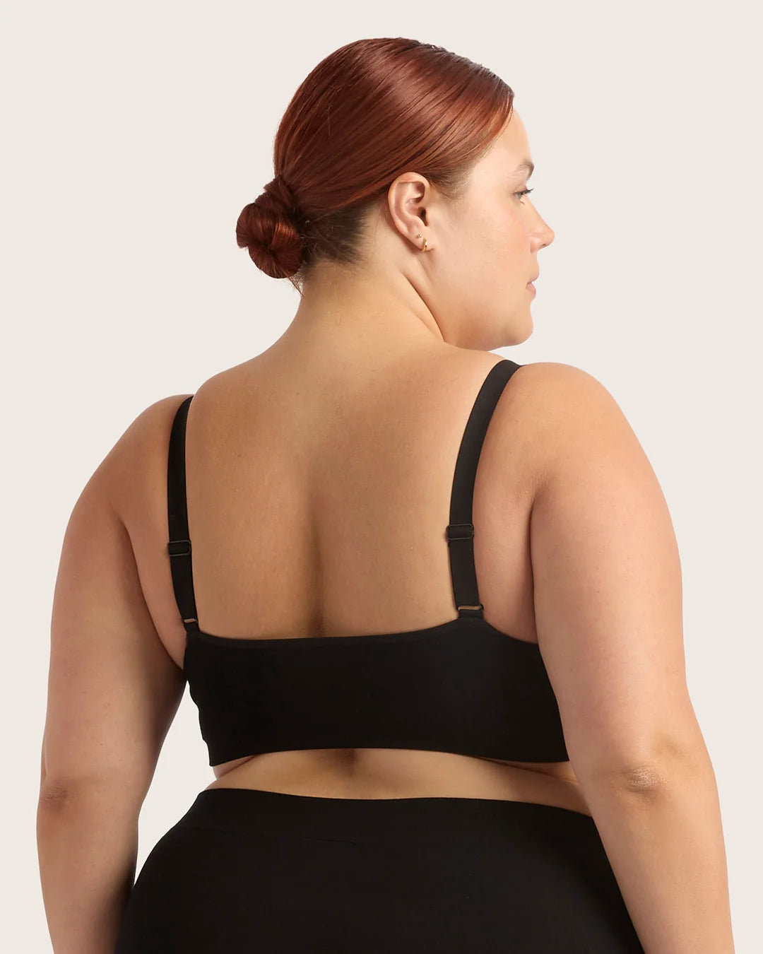 Wireless Bamboo T-shirt Maternity Nursing Bra (D-DD) WMF - Black
