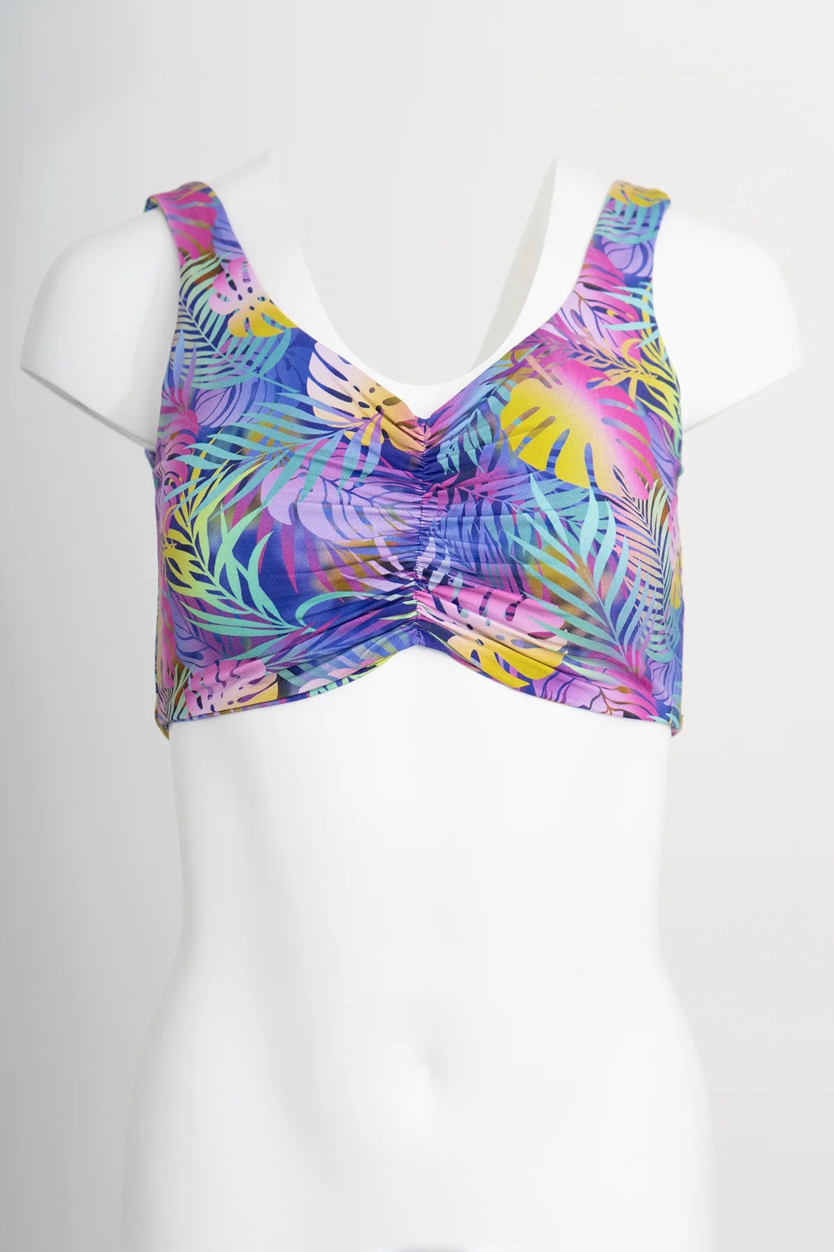 Bamboo Clipper (SC) Wireless Crop Top Bra - Rainbow Tropics