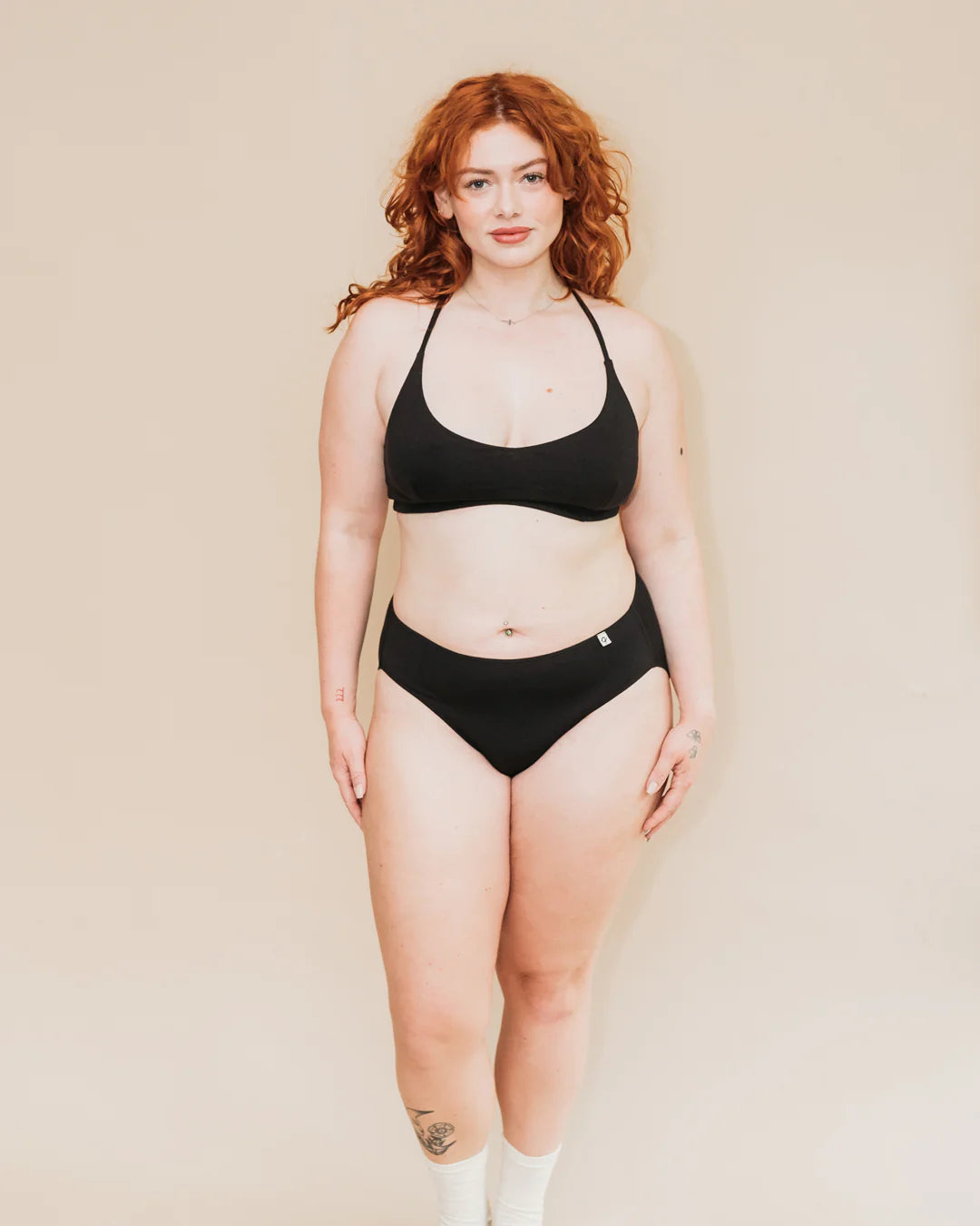 Women's Criss-Cross Bralette 100% Organic Cotton - Black