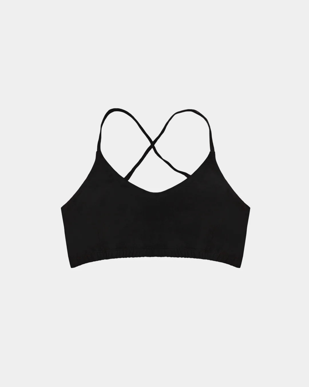 Women's Criss-Cross Bralette 100% Organic Cotton - Black